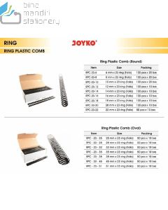 Contoh Joyko Ring Plastic Comb RPC-23-38 (Oval) (Folio) Spiral jilid Binding merek Joyko