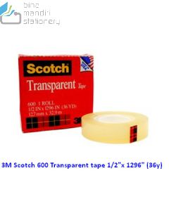 Katalog 3M Scotch harga murah & terjangkau, Image ATK Sekolah SIPLAH 3M Scotch 600 Transparent tape 1/2 inchx 1296 inch (36y) harga normal 21000 di Distributor ATK Bina Mandiri Stationery