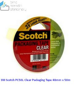 Katalog 3M Scotch harga murah & terjangkau, Image ATK Sekolah SIPLAH 3M Scotch PC50L Clear Packaging Tape 48mm x 50m harga normal 26500 di Distributor ATK Bina Mandiri Stationery