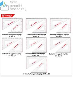 Contoh Butterfly Penggaris Segitiga BT No.10 merek Butterfly