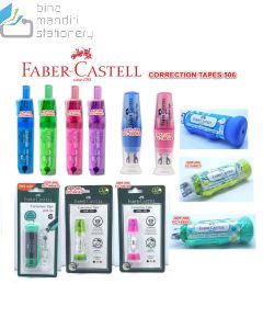 Tipex kertas pita koreksi bonus refill isi ulang Faber-Castell Correction Tape QDR-506 Green Tosca Barrel + 1 Refill (169563R)