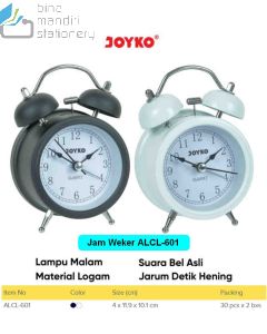 Contoh Joyko Alarm Clock ALCL-601 (black,blue,green,white) Jam Beker Weker merek Joyko