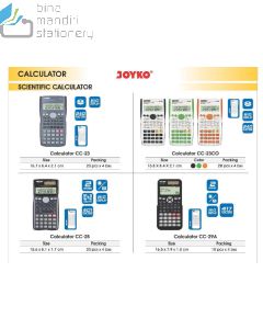 Jual Kalkulator Scientific Ilmiah Matematika Fisika Aritmetika Joyko Calculator CC-29A termurah harga grosir Jakarta